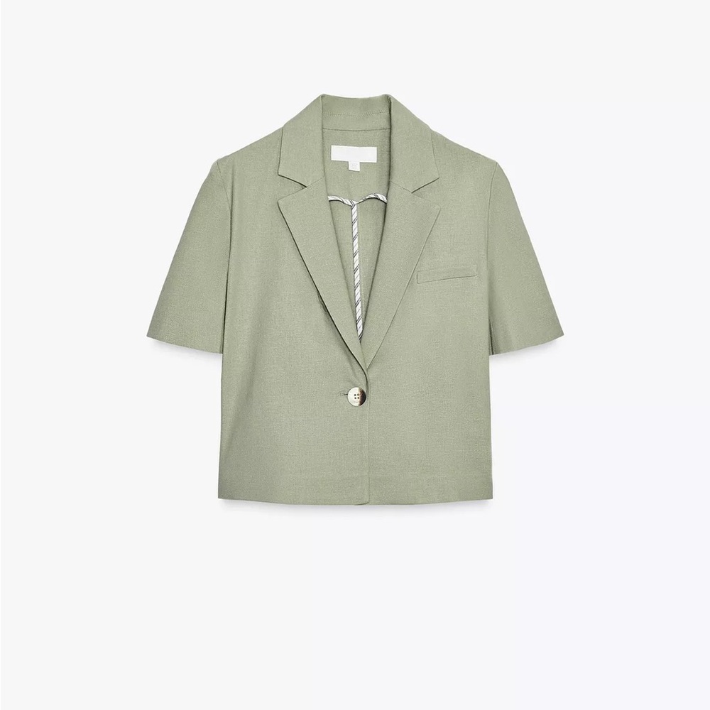 Women's Short Sleeve Blazer - Green